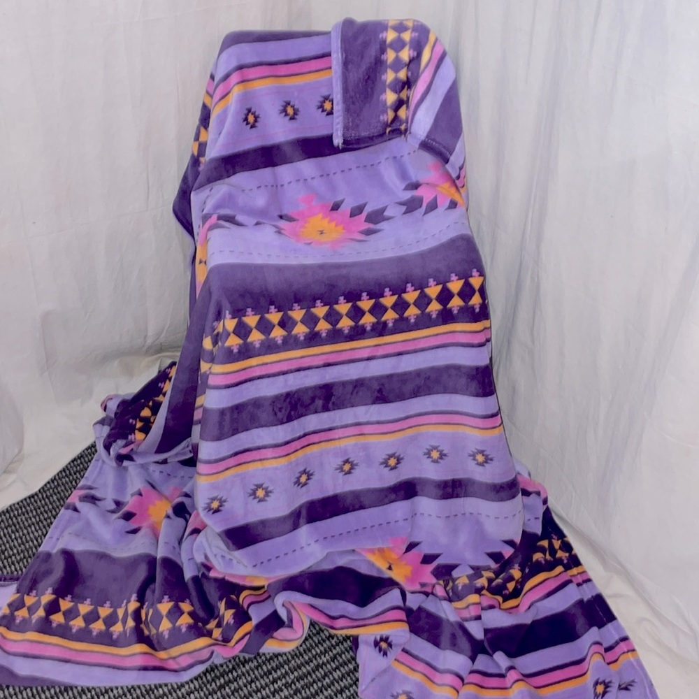Super soft, pastel Aztec throw blanket